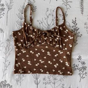 Hollister - Brown Crop Top